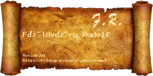 Földváry Rudolf névjegykártya