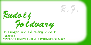 rudolf foldvary business card